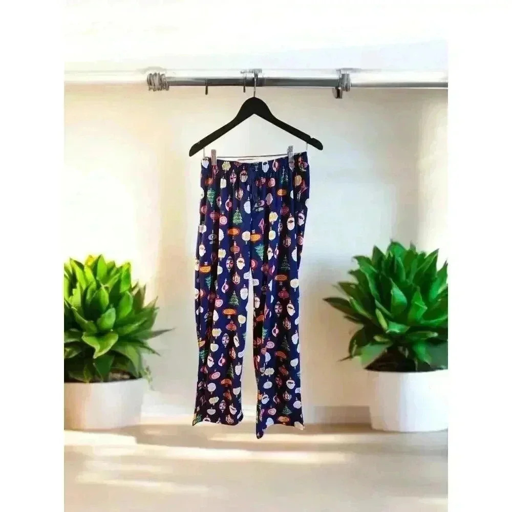 North Pole Trading Co. Women's Christmas Pajama Flannel Pants Color Blue Size S